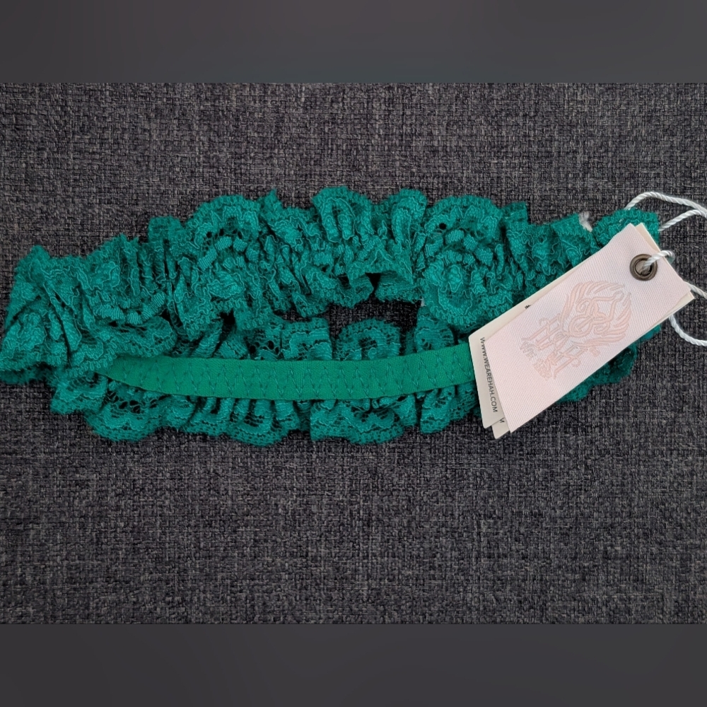 HAH Shamrock Green Lace Hair Scrunchie/Garter...So Cute☘️